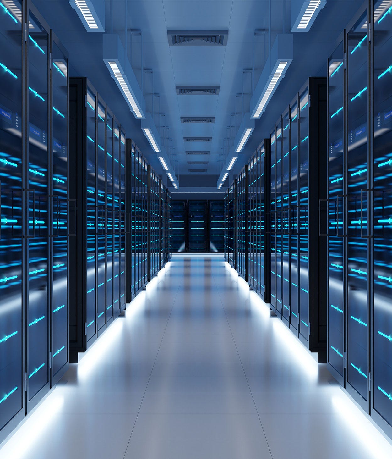 Server room with big data