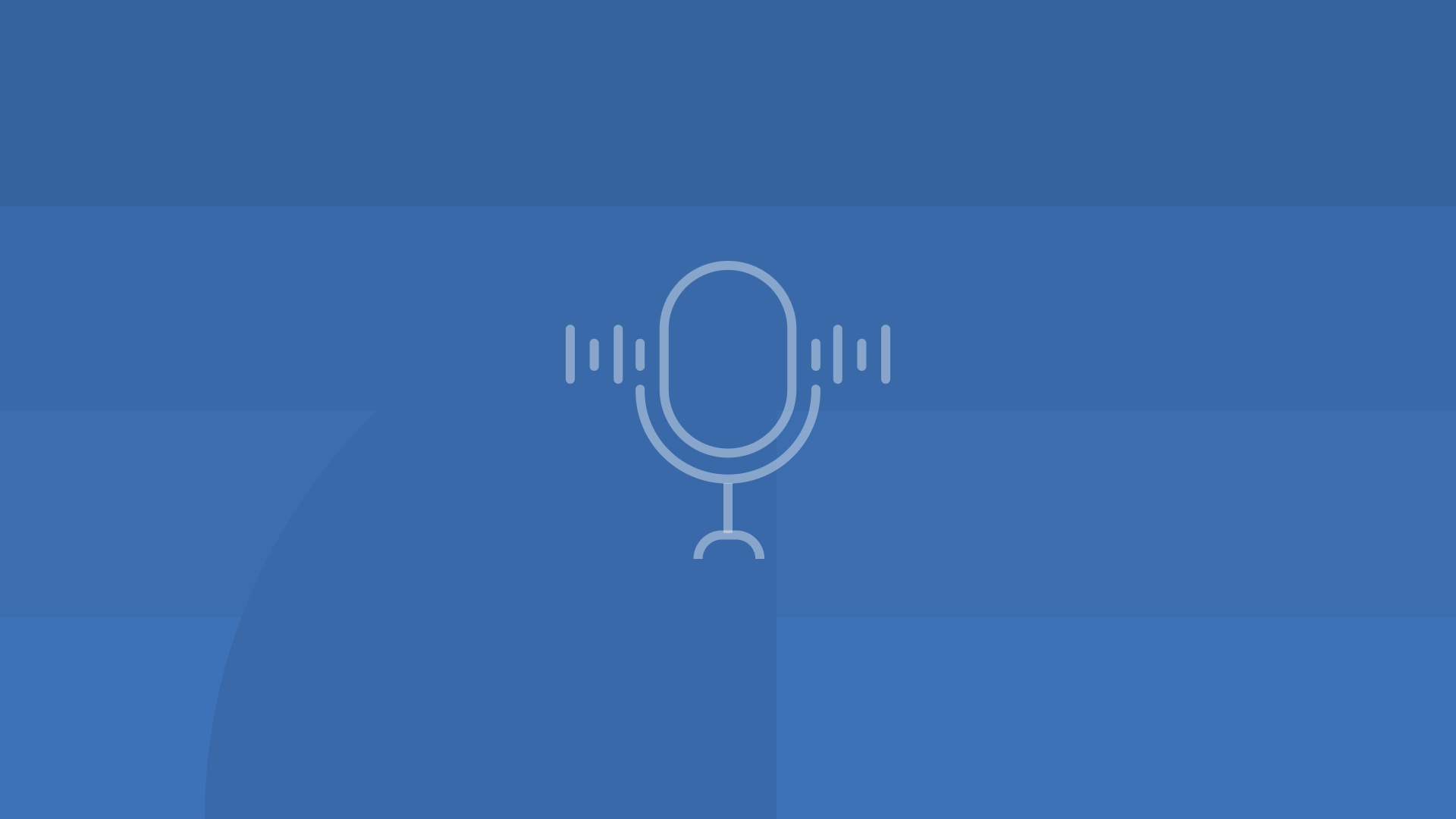 Microphone icon with a dark blue geometric background